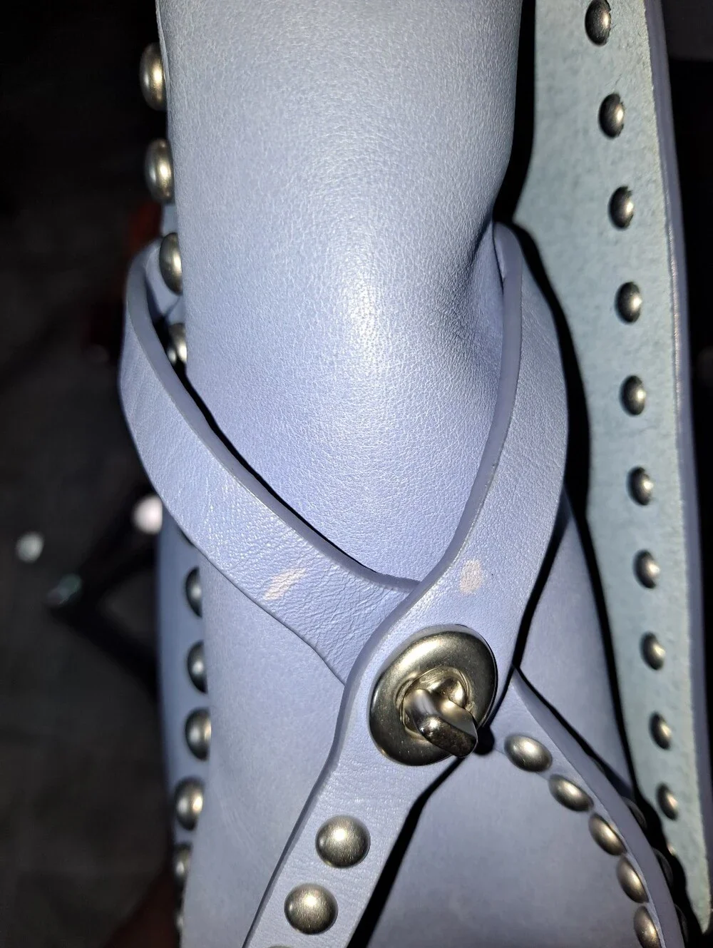 Coach Blue Studded Leather Crossbody Bag